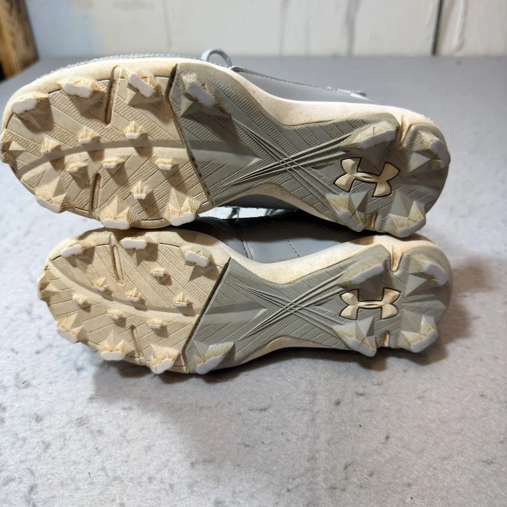 Under Armour Harper 7 Mid RM Baseball Cleats‎ Kids 3.5Y Grey Good 3025598-101